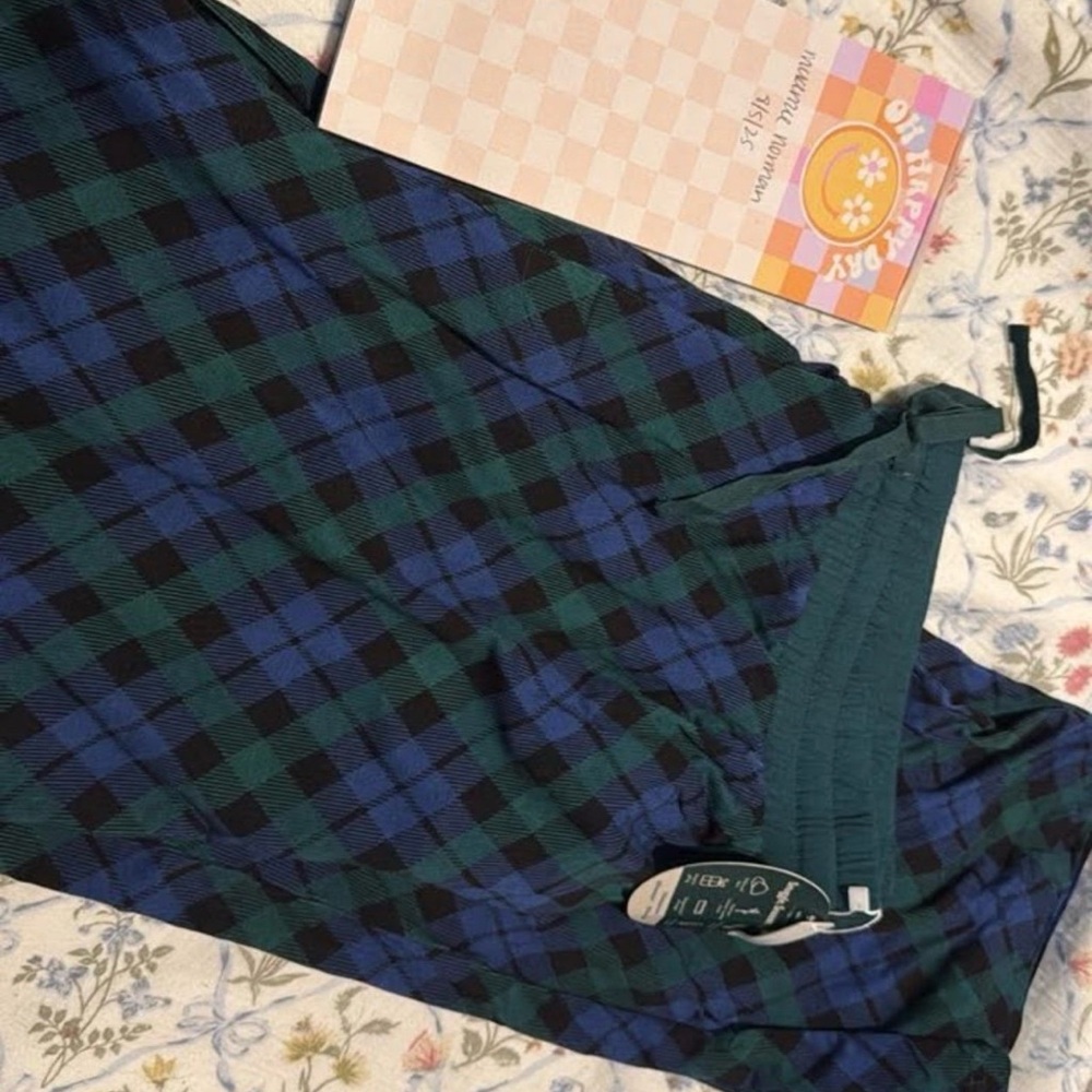 Little Sleepies Blue and Green Plaid Joggers